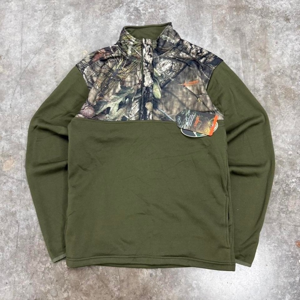 Habit x Mossy Oak Chinquapin Snap Fleece Lined Pullover Size M